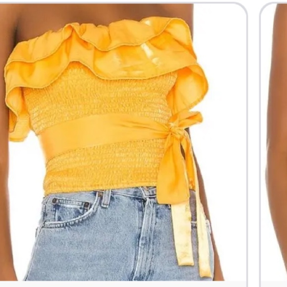 Lovers and Friends XXS Strapless Ruffle Top